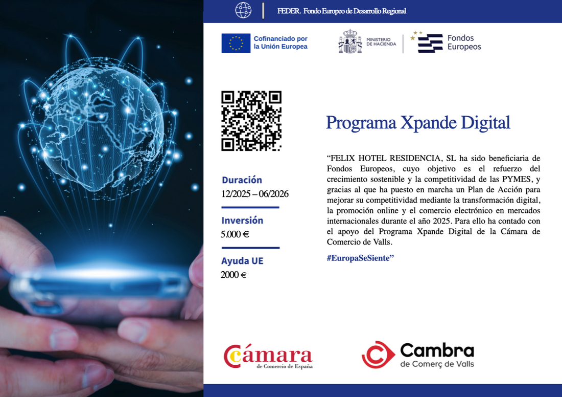 FELIX HOTEL RESIDENCIA, SL impulsa su transformación digital con el apoyo de los Fondos Europeos